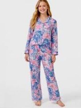 Lilly Pulitzer/Pottery Barn Pajama Set TEEN Size Large Loose Fit PJS Slat-room